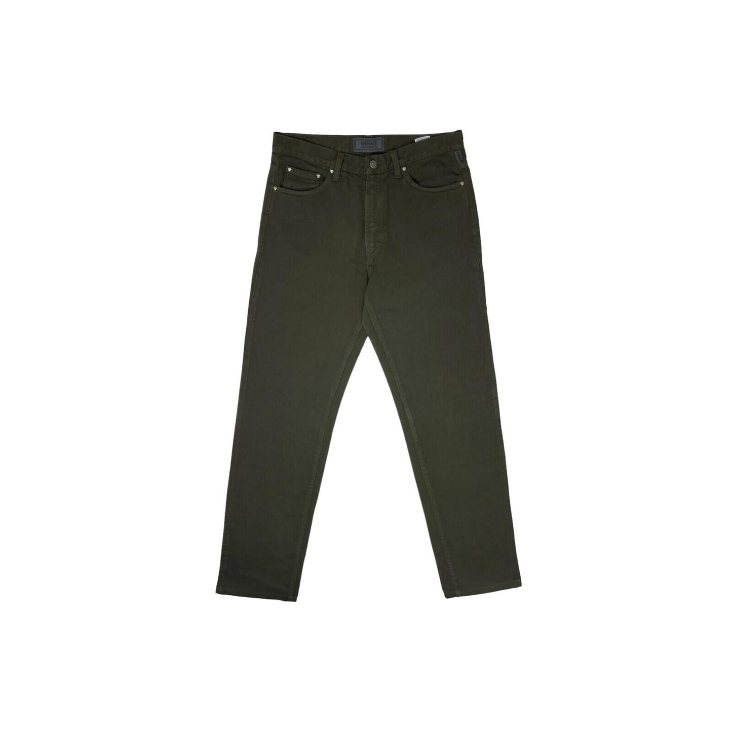 Vintage Versace Jeans Signature Trousers Khaki Green Mens 32w 34l Made In Italy