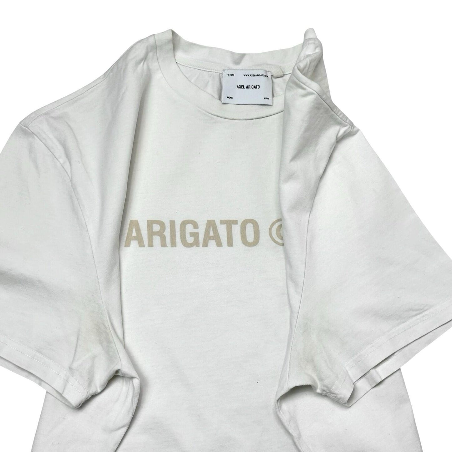 SS20 Axel Arigato T-Shirt Men’s Medium White Embroidered Logo Made In Portugal