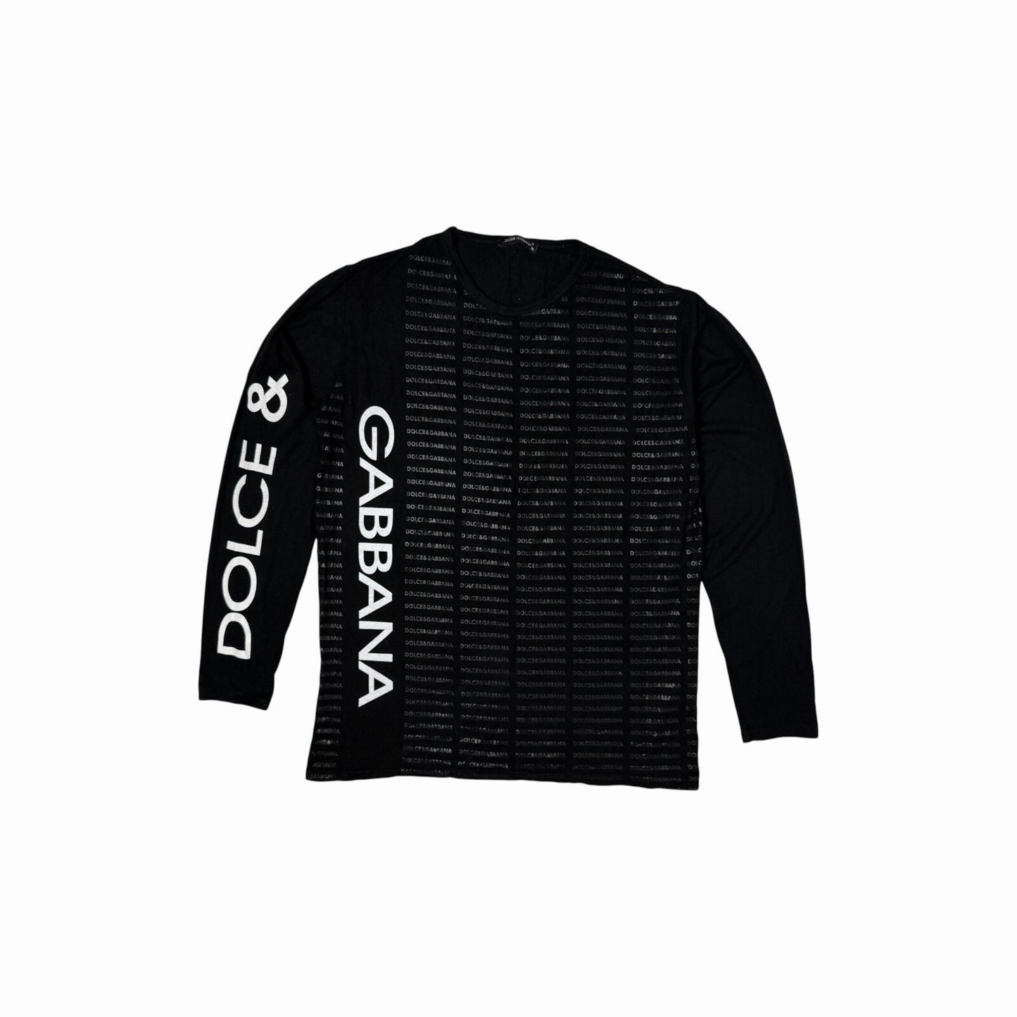 Vintage Dolce & Gabbana Long Sleeve T-Shirt Men’s XL Black Graphic Print Detail