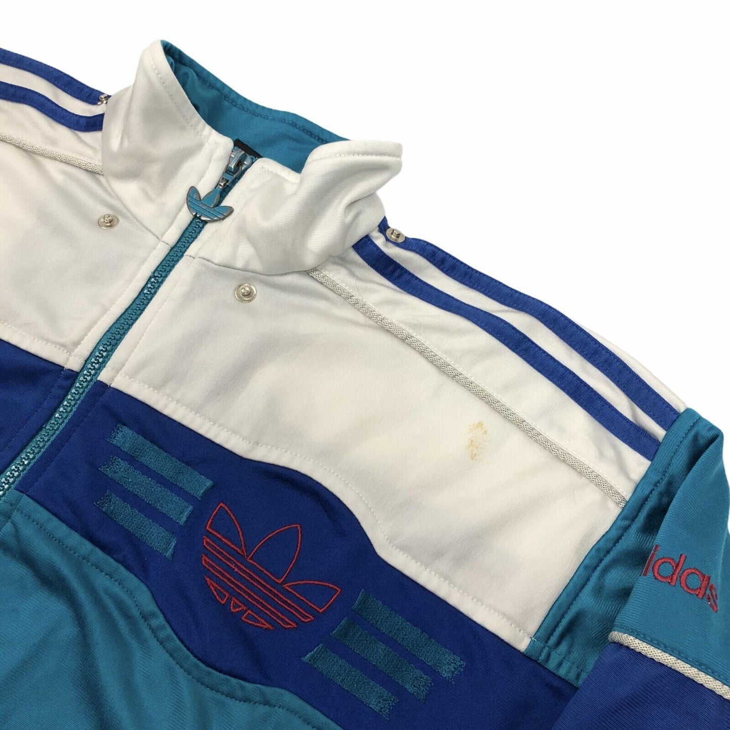 Vintage Adidas Track Jacket Women’s Small Green, White And Blue
