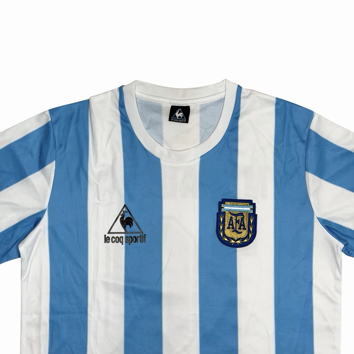 Retro Argentina Maradona Jersey Men’s Large Le Coq Sportif 1986 Style Blue