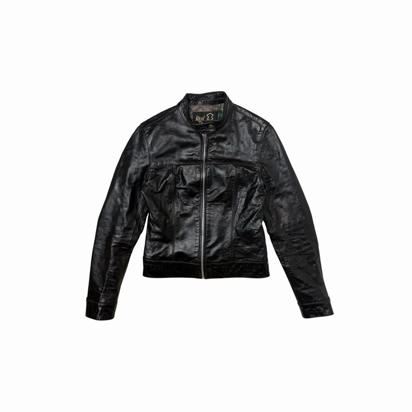 Vintage Leather Biker Jacket Women’s Small Black Made In England