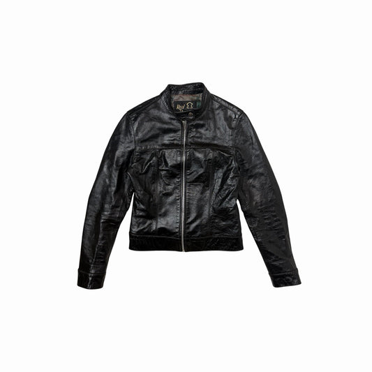 Vintage Leather Biker Jacket Women’s Small Black Made In England