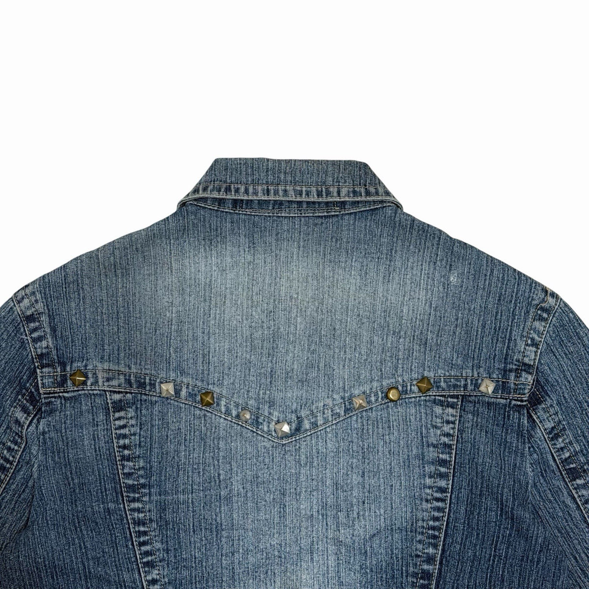 Vintage Yulita Jeans Jacket Women’s Medium Blue Denim Embellished y2k