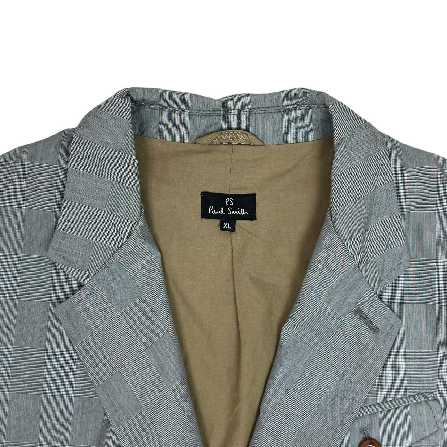 Vintage Paul Smith Jacket Men’s XL Grey Check Riri Hardware Made In Portugal