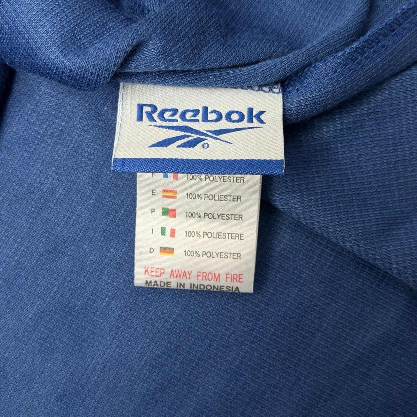Deadstock Reebok Sports Top Men’s XL Navy Blue/Black Embroidered Hydromove 90’s