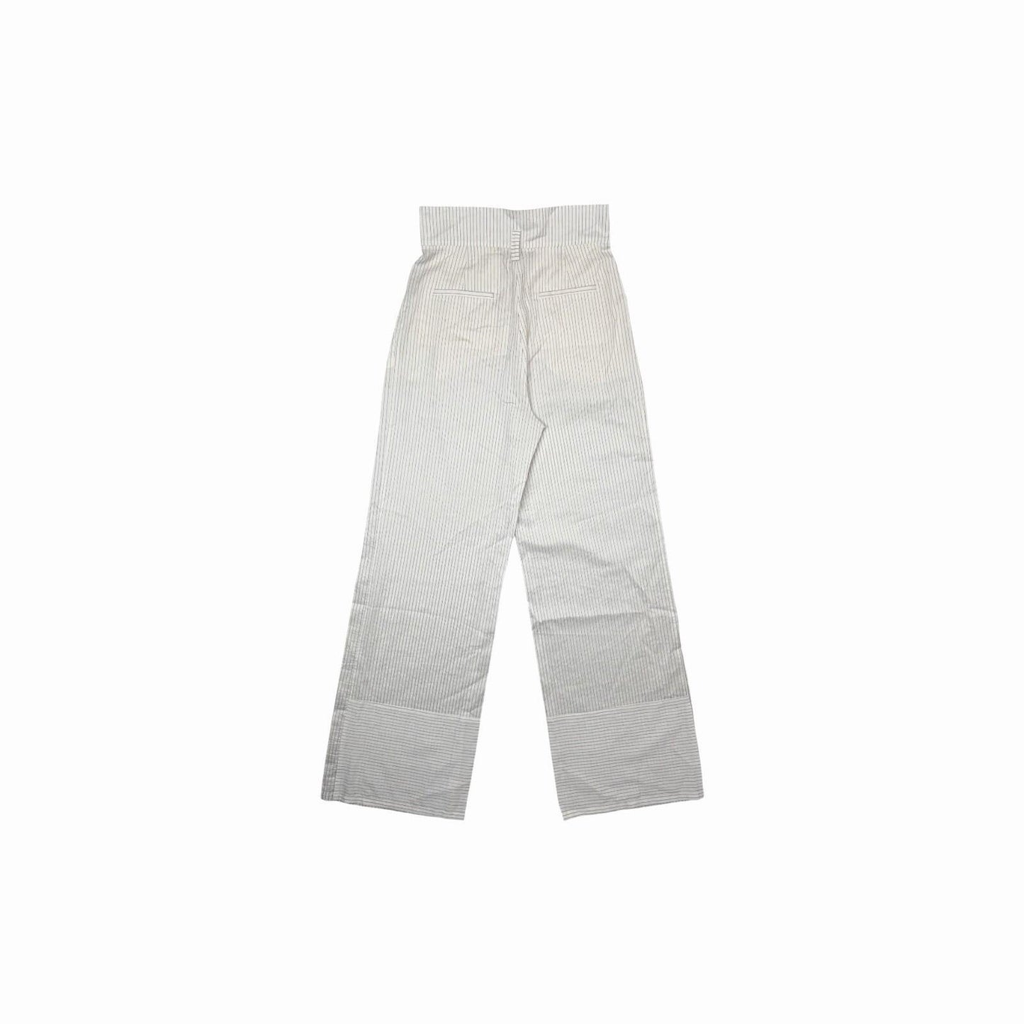 MaxMara Wide Leg Trousers Women’s 29w 33l White Pin Stripe Pleat Summer Trouser