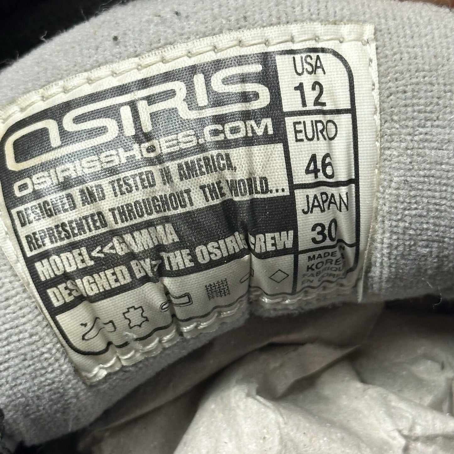 Vintage Osiris D3 Gamma Skate Shoes UK11 US12 EU46 Made In Korea Rare 90’s/00’s