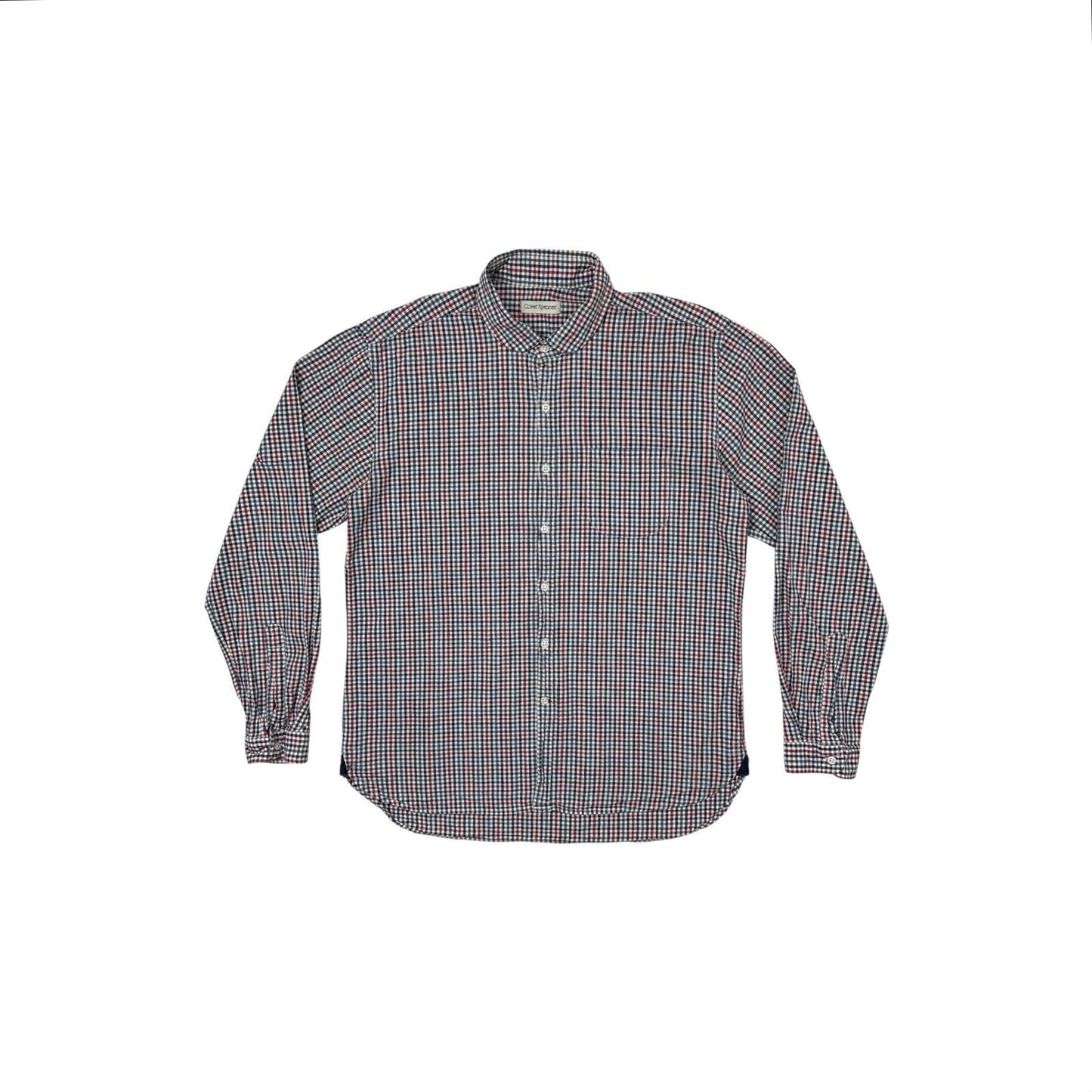 Vintage Oliver Spencer Shirt Men’s Large Red And Blue Check Long Sleeve