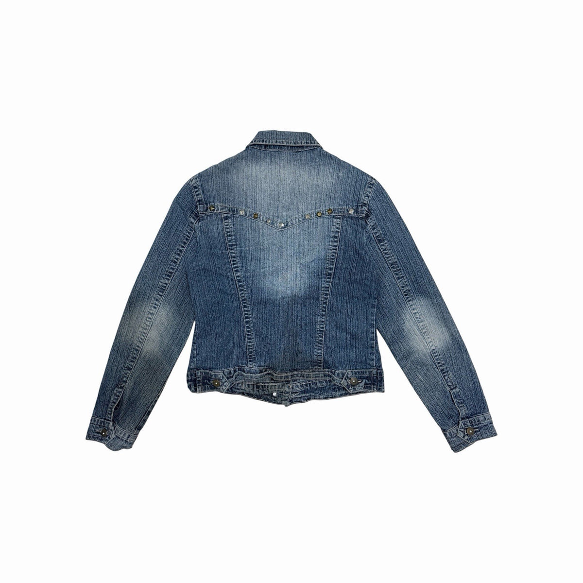 Vintage Yulita Jeans Jacket Women’s Medium Blue Denim Embellished y2k