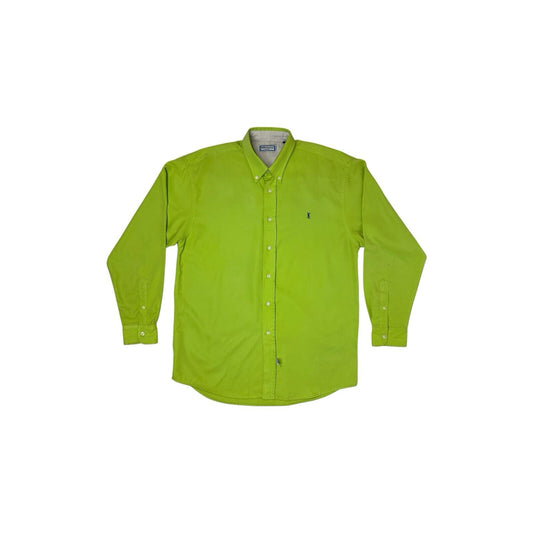 1980 Vintage Yves Saint Laurent Shirt Men’s Large Long Sleeve Lime Green