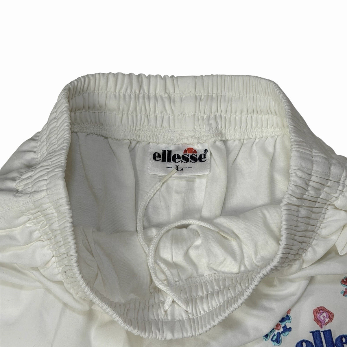 Vintage Ellesse Tracksuit Bottoms White Men’s Large White Retro Sportswear