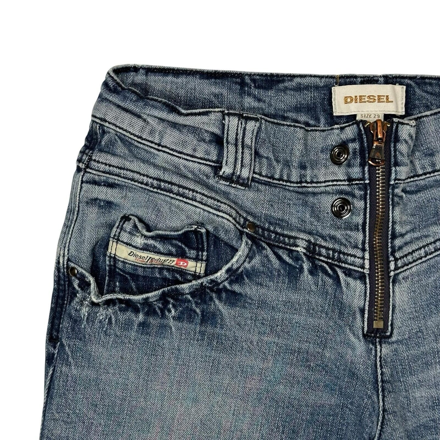 Vintage Diesel Biker Skinny Jeans Women’s 29w 32l Blue Denim Low Rise