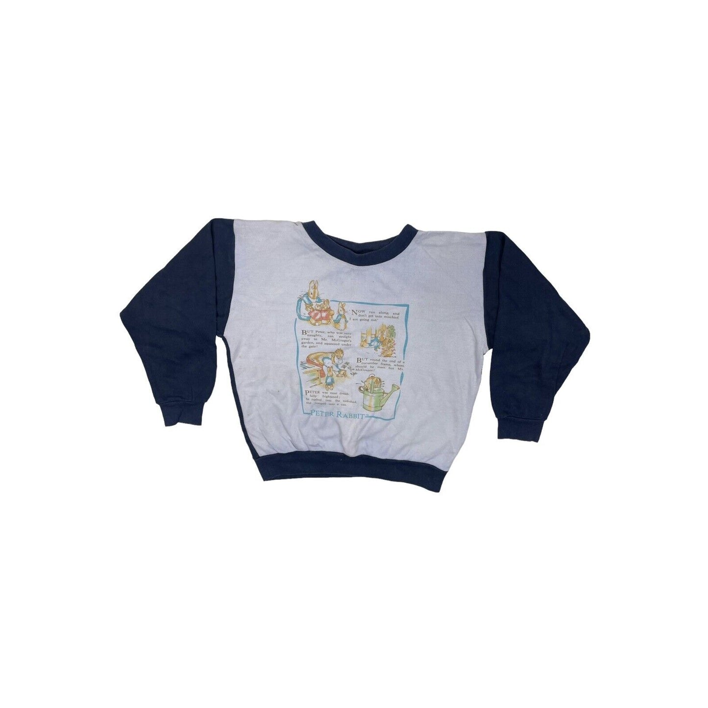 Vintage Peter Rabbit Crew Neck Jumper Youth Age 7-8 Multicoloured