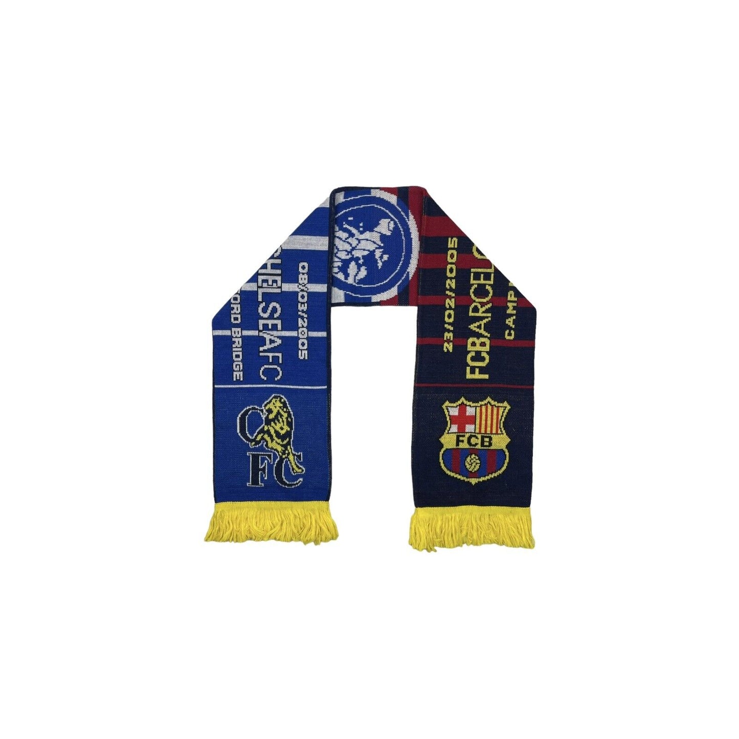 2005 Champions League Barcelona vs Chelsea Scarf OSFA Football Memorabilia