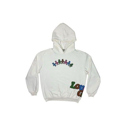 Agybo Love Gang Hoodie Men’s Medium White With Graphic Print