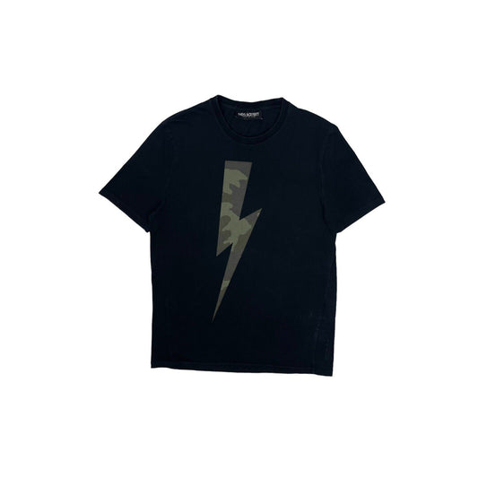 Neil Barrett Camo Lightning Bolt T-Shirt Black Mens Medium Made In Italy