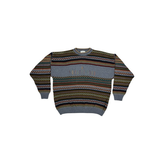 Vintage The Sweater Shop Jumper Men’s Medium Multicolour Stripe Knit Made In UK