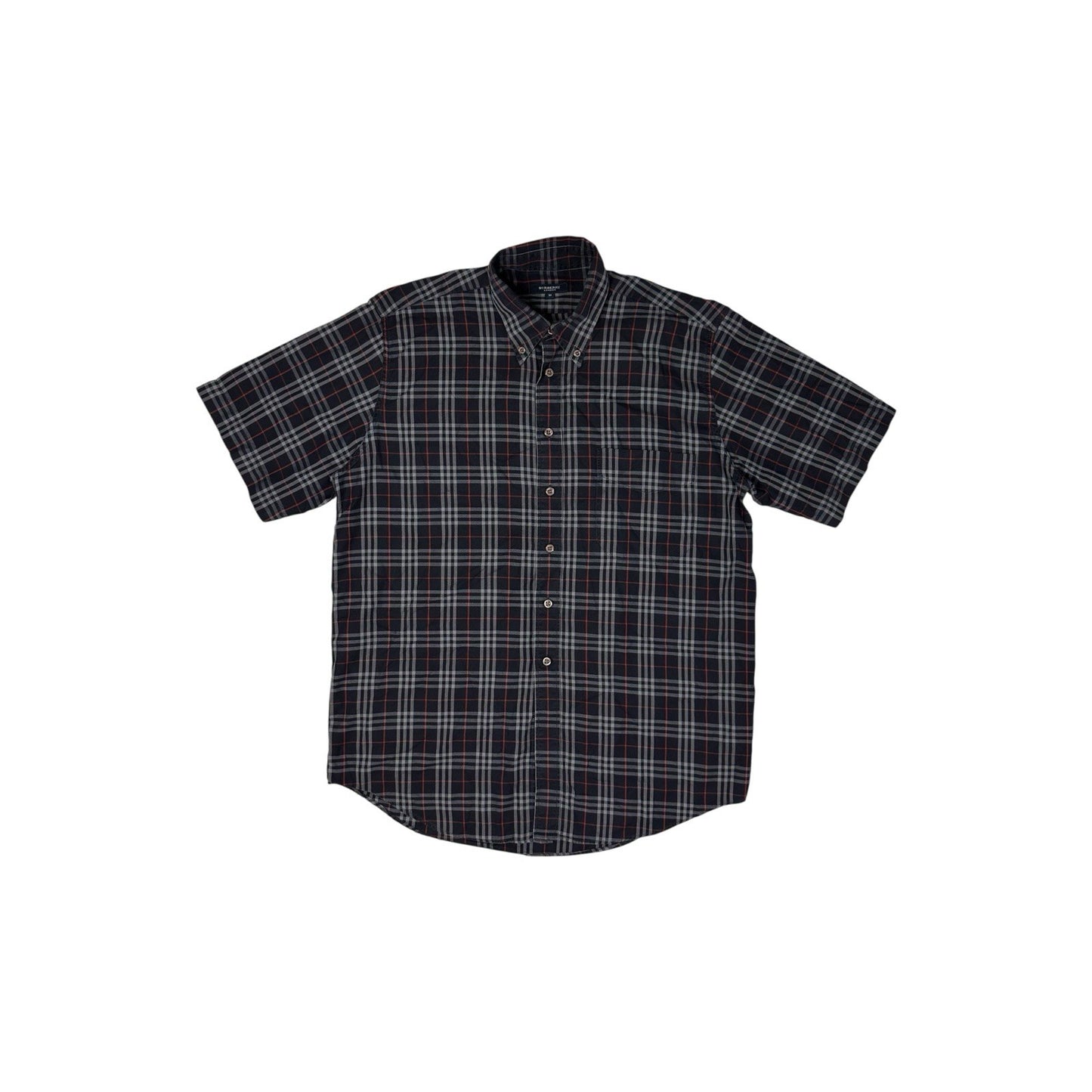 Vintage Burberry Check Shirt Men’s Medium Navy Blue And Red