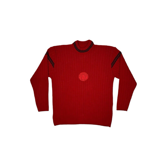 Vintage Versace Knit Medusa Jumper Mens Large Red