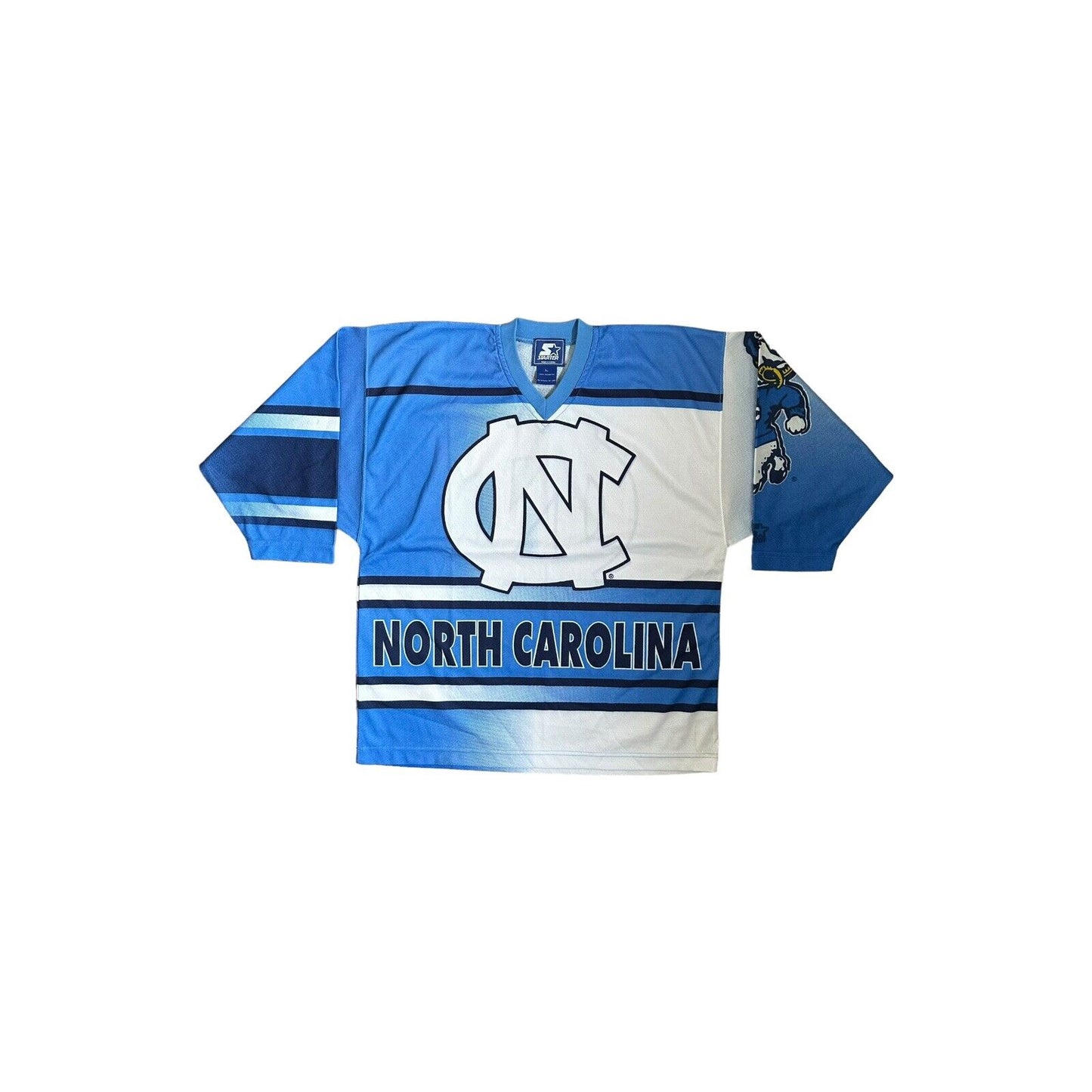 Vintage North Carolina Tar Heels Top Starter Made In Korea Blue Long Sleeve