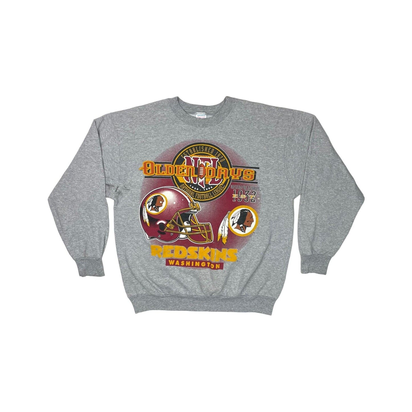 Vintage Washington Redskins Crew Neck Jumper Grey Mens XL Made In USA 90’s