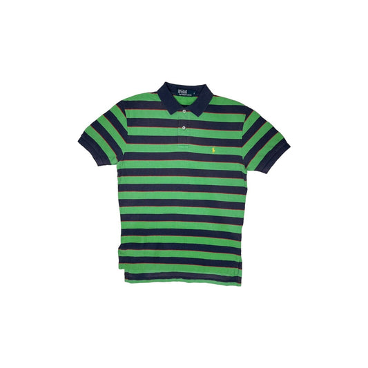 00’s Polo Ralph Lauren Polo Shirt Mens Small Green And Navy Stripe