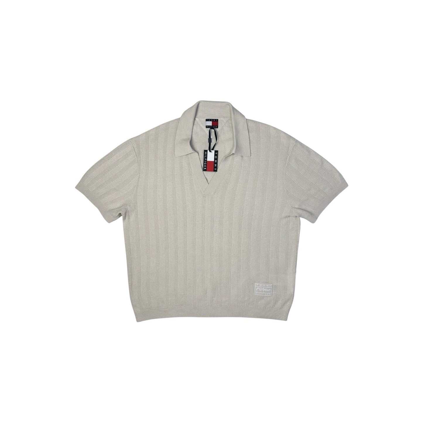NWT Tommy Hilfiger F1 Movie Knit Polo Shirt Cream Men’s Large