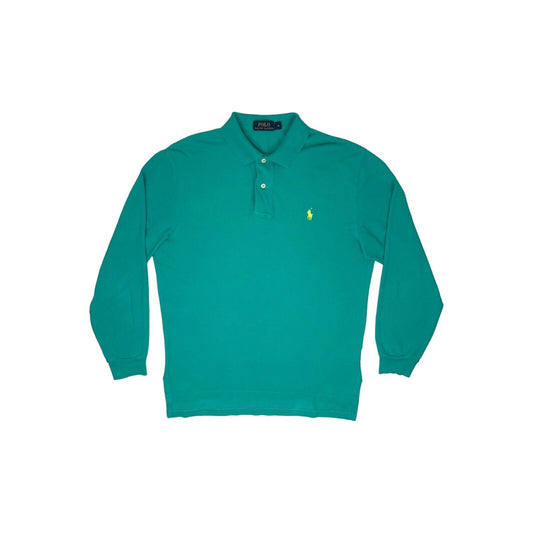 y2k Polo Ralph Lauren Long Sleeve Polo Shirt Mens Medium Green