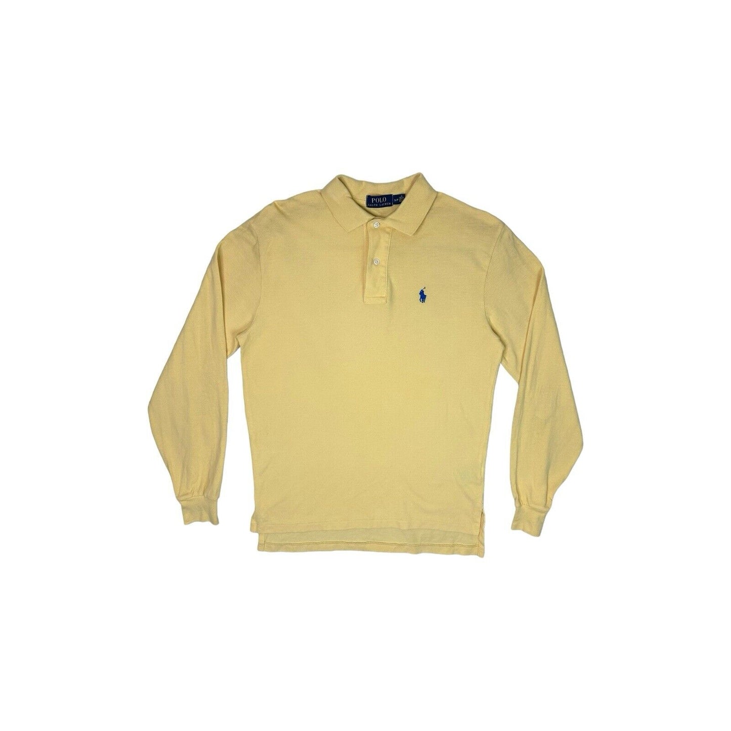 00’s Polo Ralph Lauren Long Sleeve Polo Shirt Mens Small Yellow