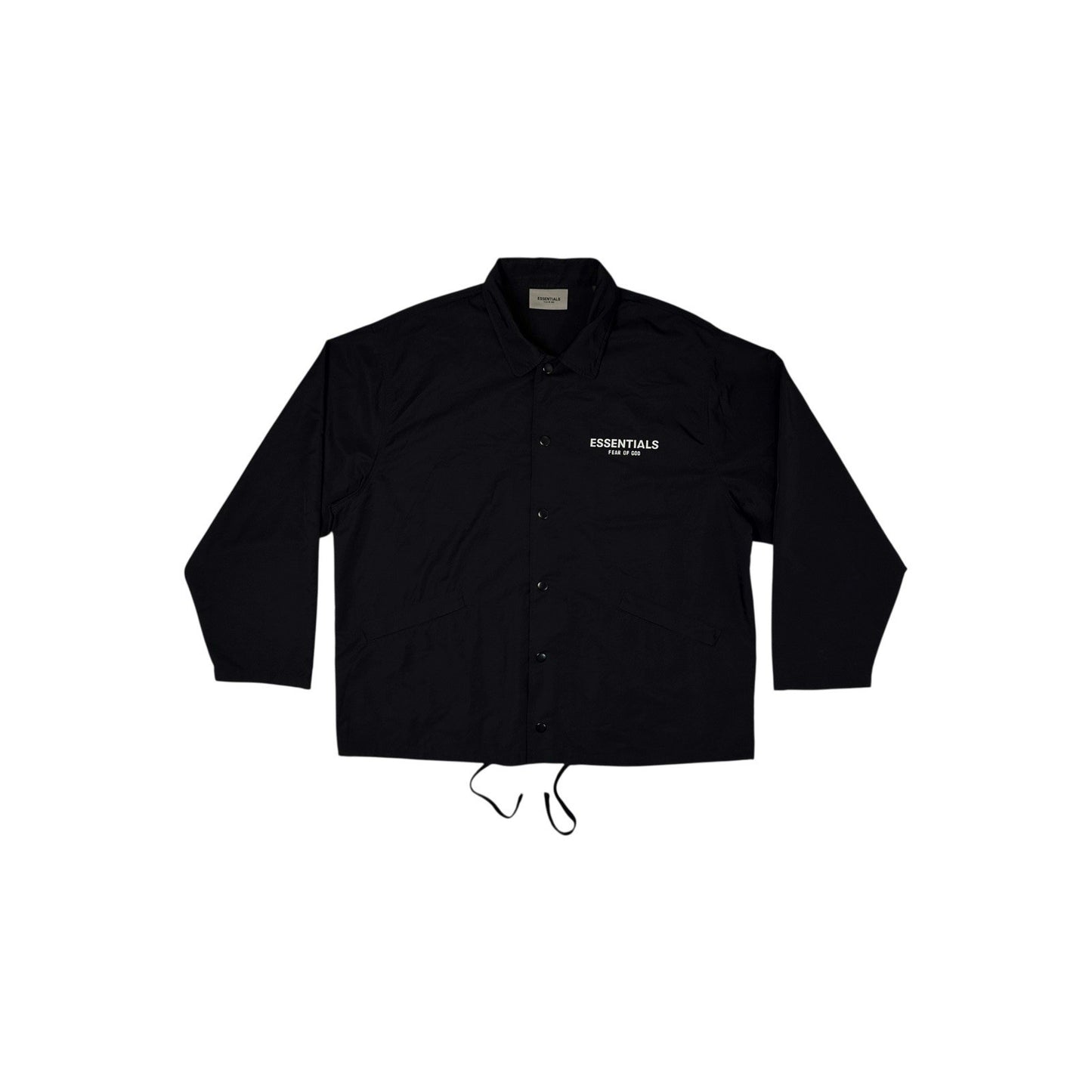 SS21 Essentials Fear Of God Coach Jacket Black Men’s Large Reflective