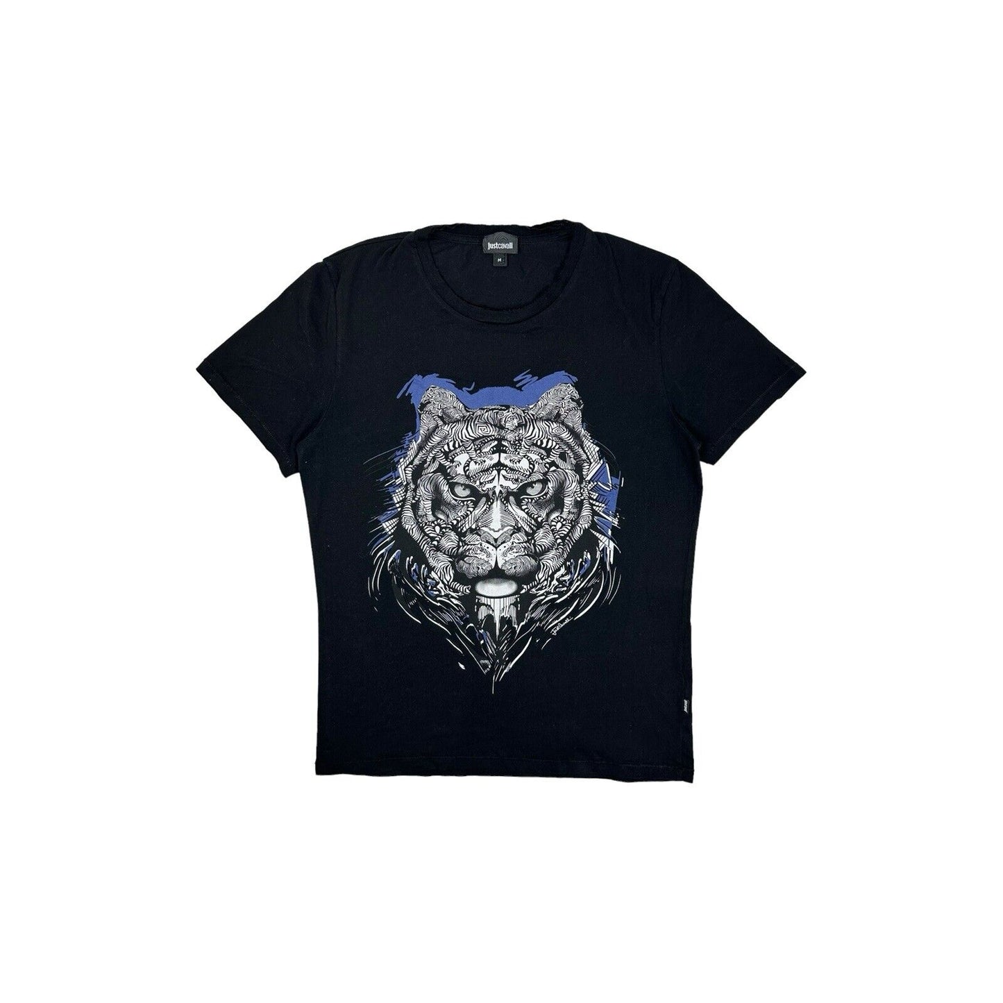 Roberto Cavalli Just Cavalli Tiger T-Shirt Black Mens Medium