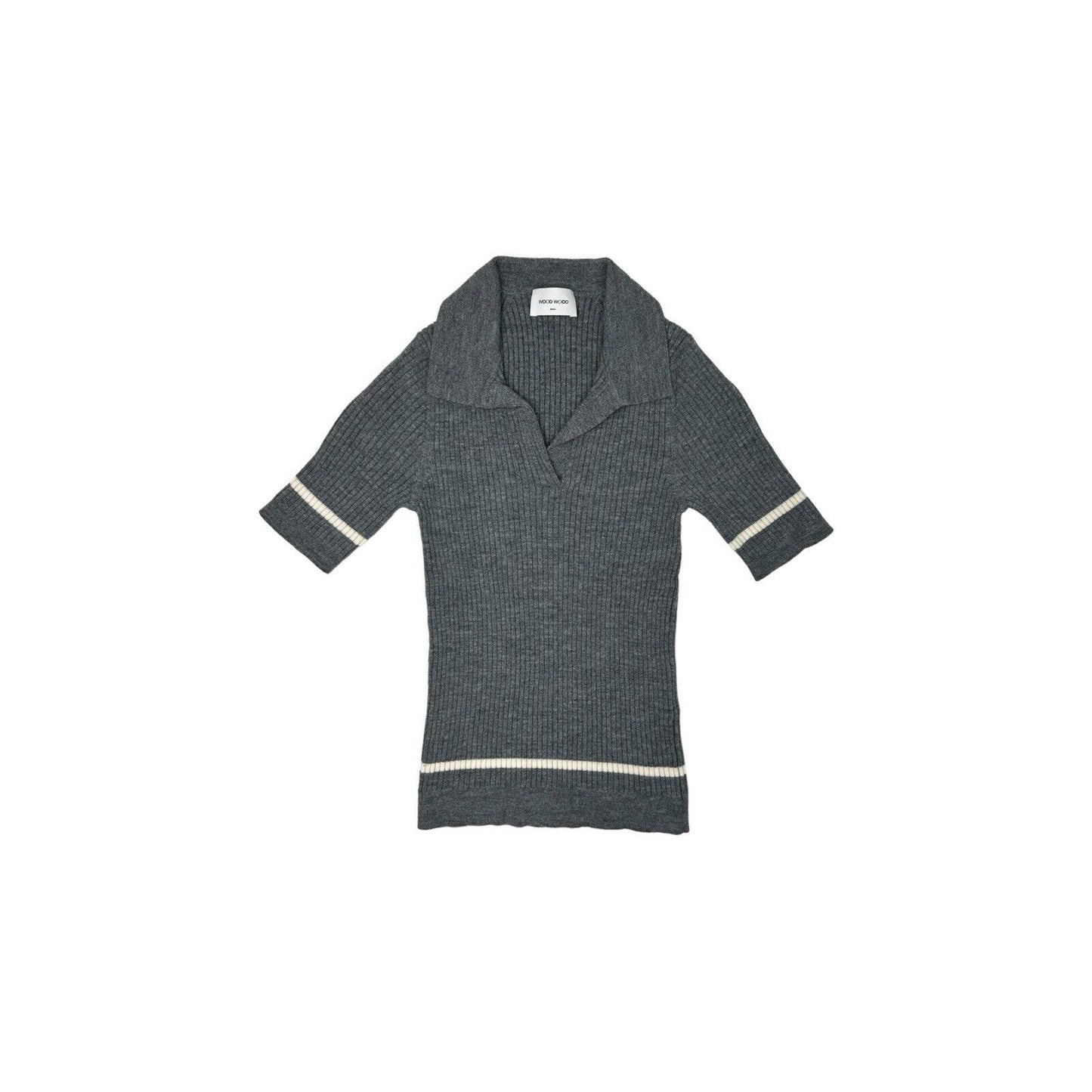 SS17 Wood Wood Robin Top Grey Womens Small Wool Stretch Material