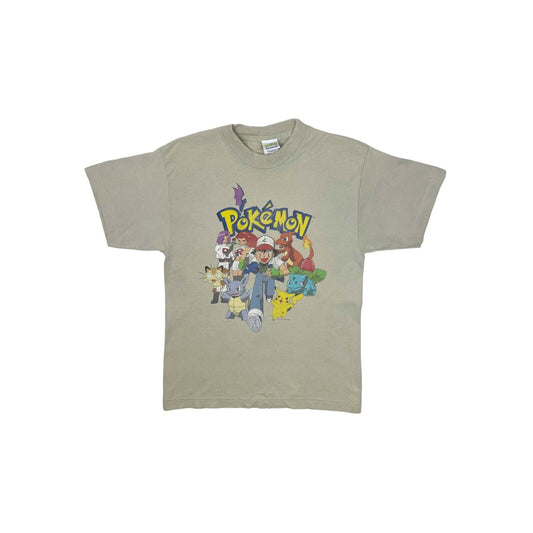 Vintage 1999 Pokemon T-Shirt Mens Medium Beige Gotta Catch Em All