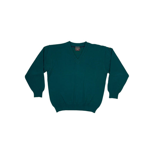 Vintage Paul & Shark Yachting V-Neck Jumper Mens Medium Green Wool Made In Italy