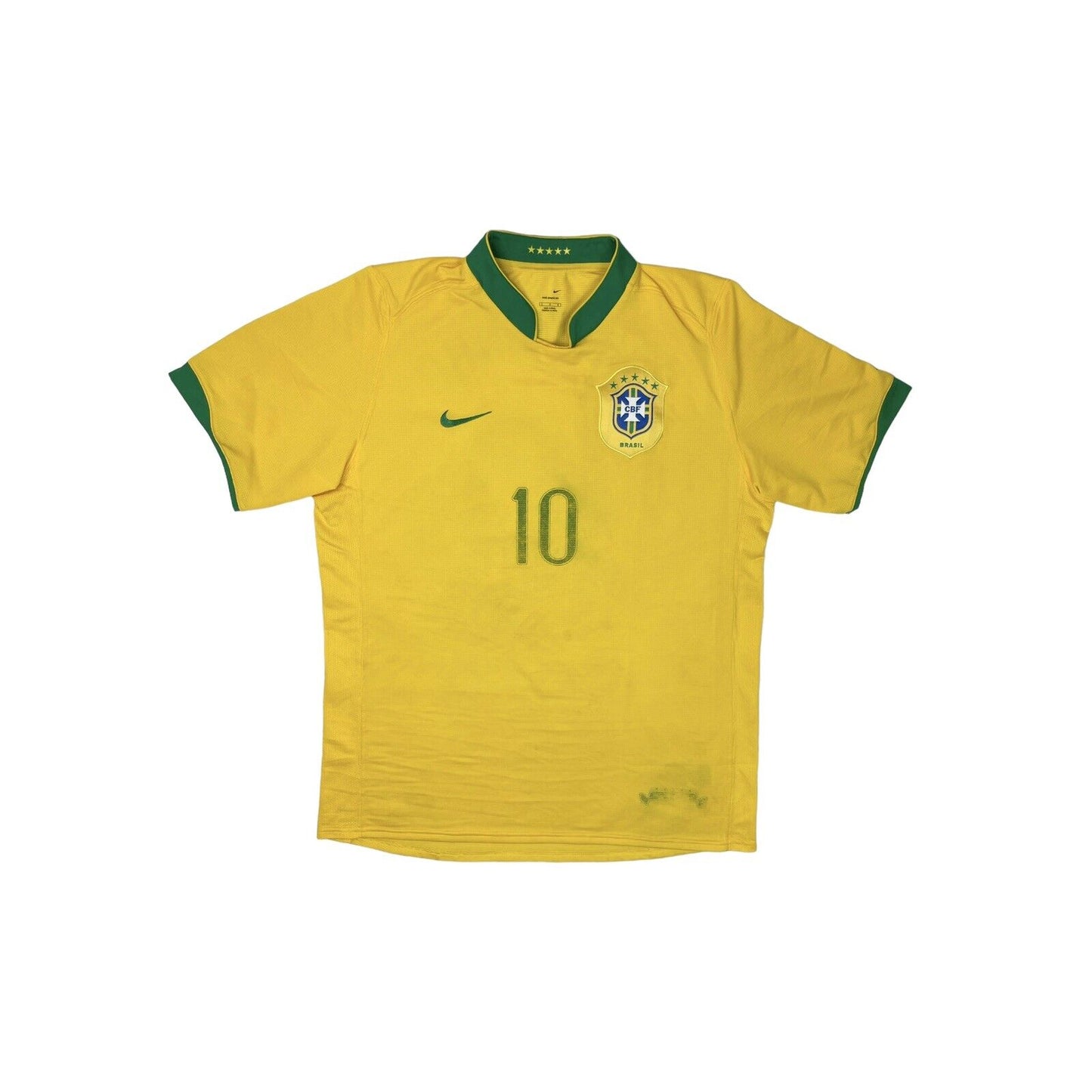 2006 Brazil Nike Football Shirt Mens Large 10 Ronaldinho Yellow And Green