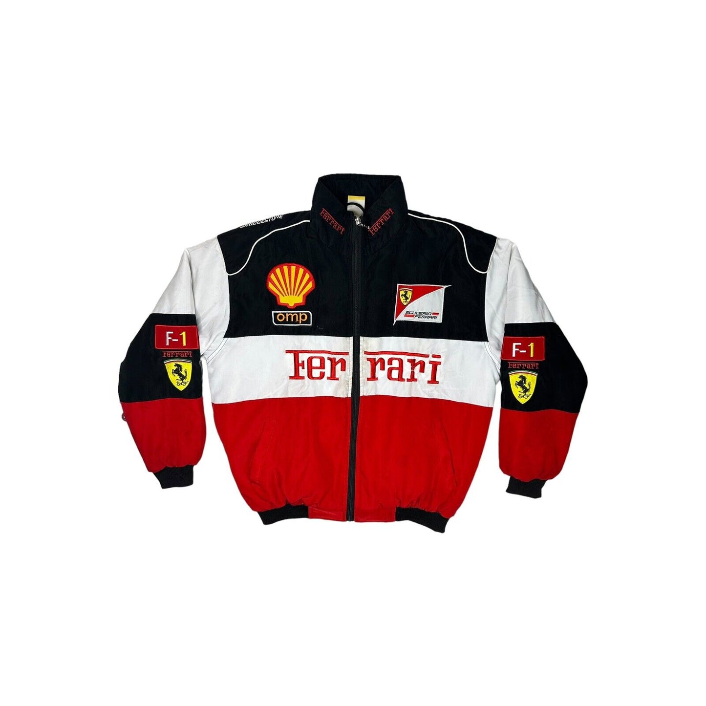 Vintage Ferrari Sport Jacket Mens Medium Multicoloured Embroidered