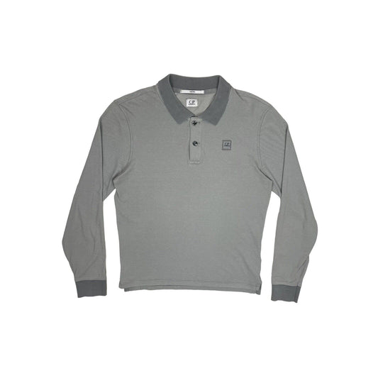 CP Company Long Sleeve Polo Shirt Lightweight Mens Small Grey