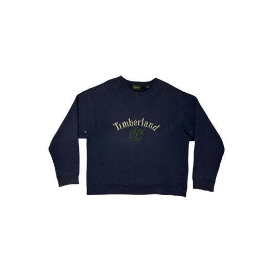Vintage Timberland Crew Neck Jumper Men’s Large Navy Blue Embroidered Logo