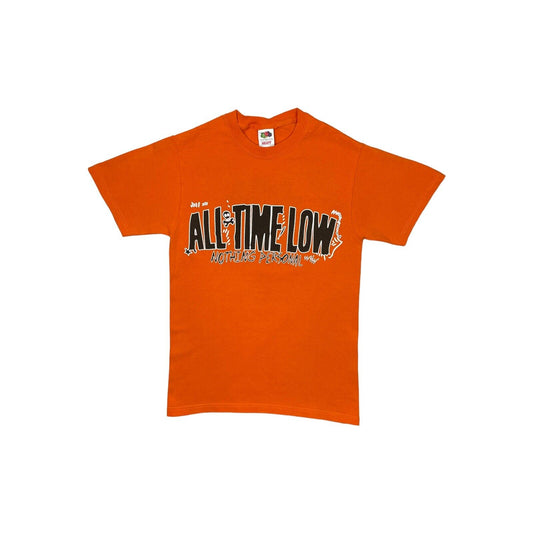 2010 All Time Low T-Shirt Nothing Personal UK Tour Mens Small Orange FOTL