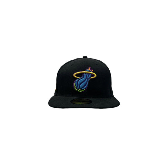 00’s Miami Heat New Era Cap 59Fifty Black Embroidered 7 5/8 Hardwood Classics