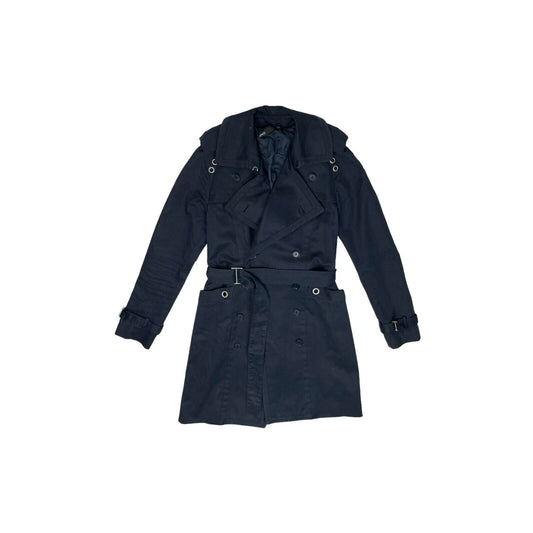 Edun Trench Coat Womens Small Navy Blue