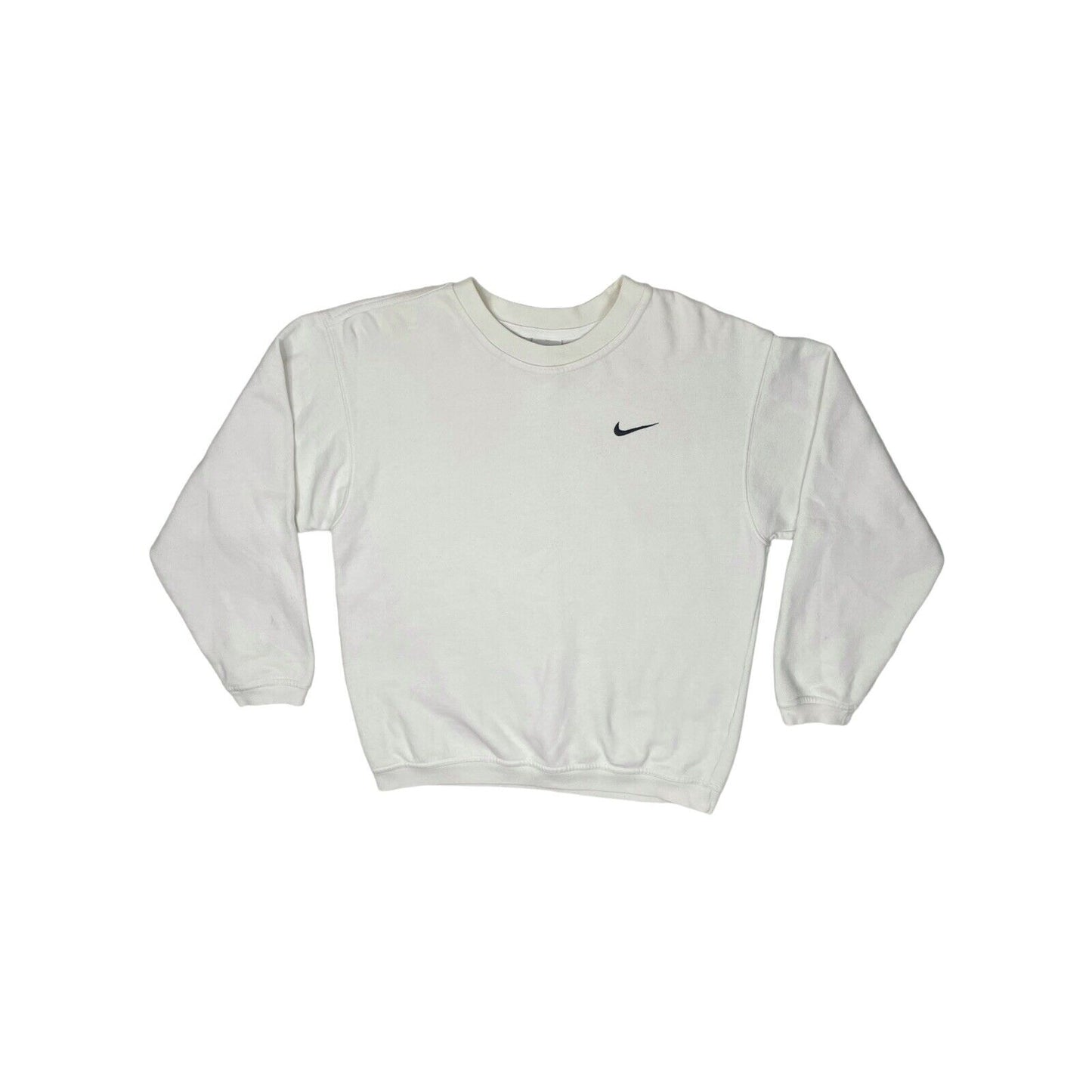 Vintage Nike Crew Neck Jumper Mens Small White Embroidered 90’s