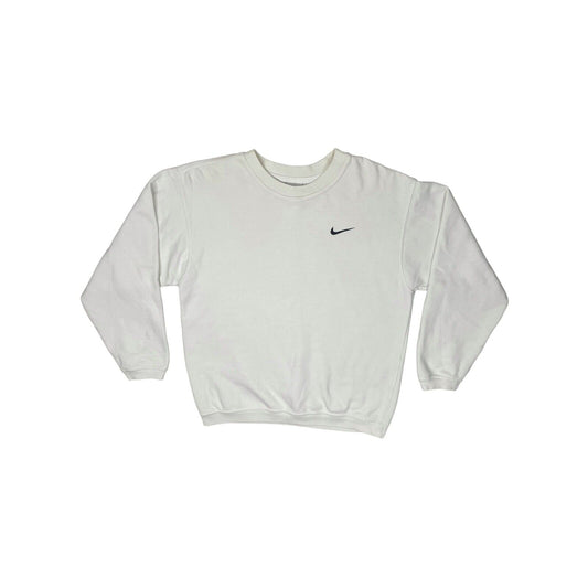 Vintage Nike Crew Neck Jumper Mens Small White Embroidered 90’s