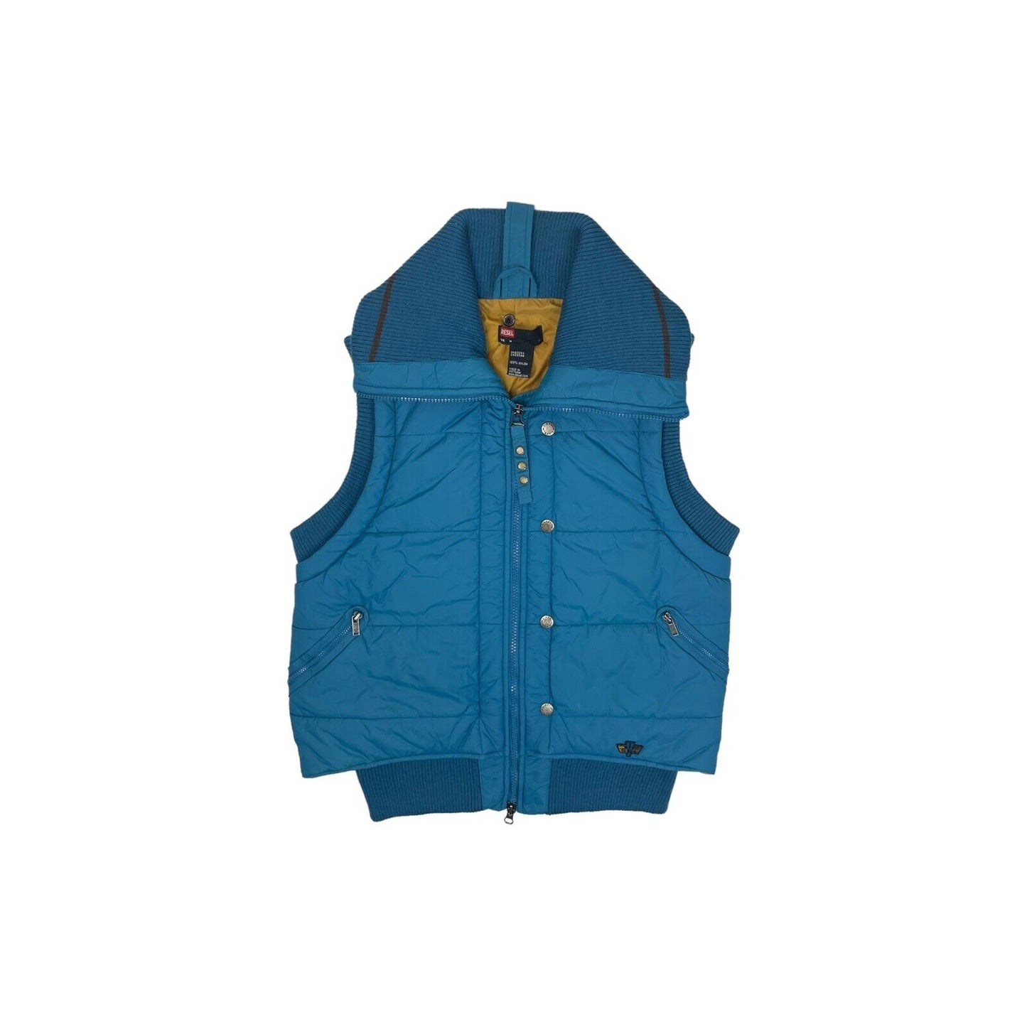 00’s Diesel Gilet Vest Jacket Womens Medium Blue Padded Puffer