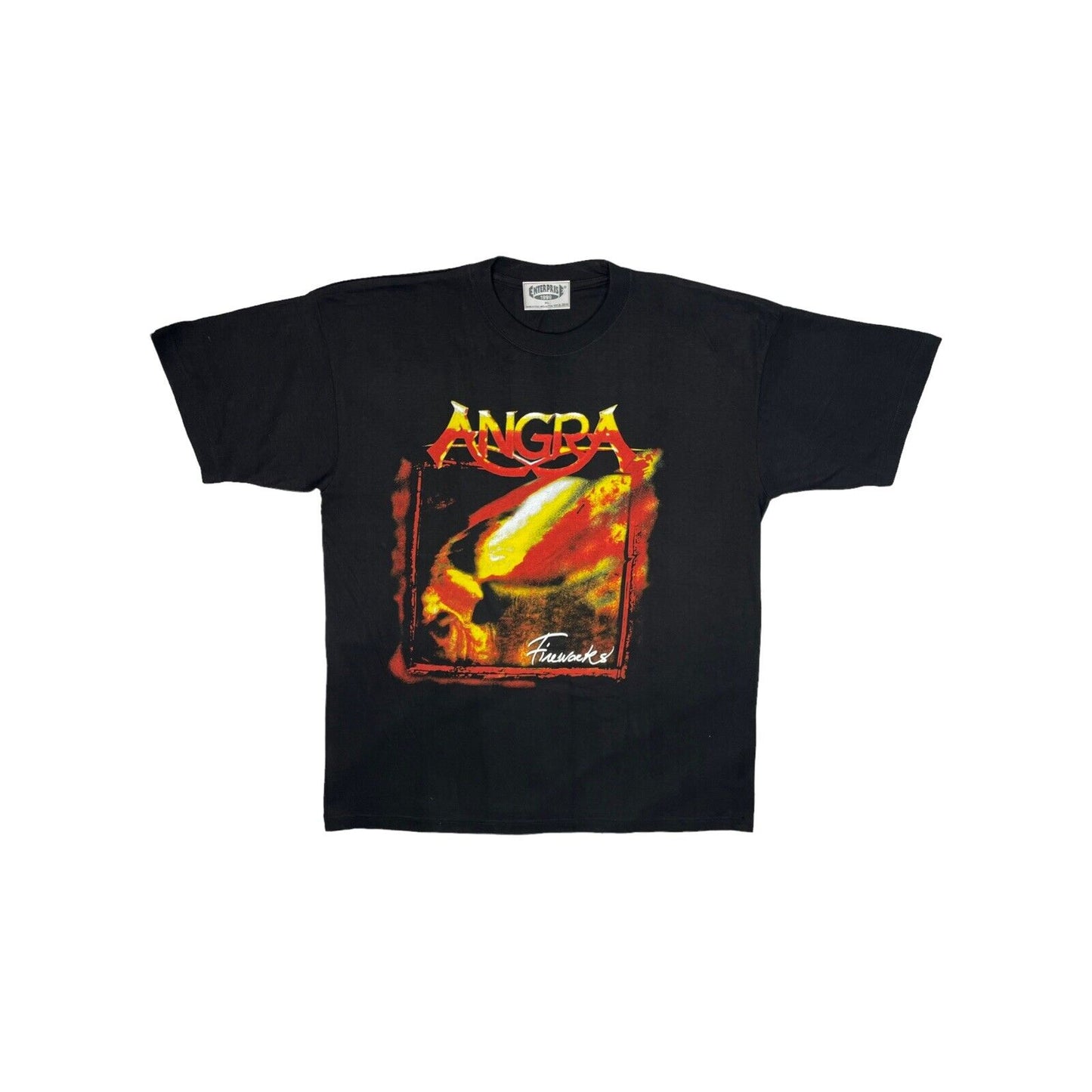 90’s Angra Fireworks T-Shirt Mens XL Black Deadstock Empire Made In Italy