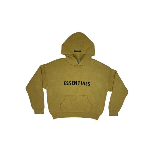 Essentials Fear Of God Knit Pullover Hoodie Mens Large Amber Yellow