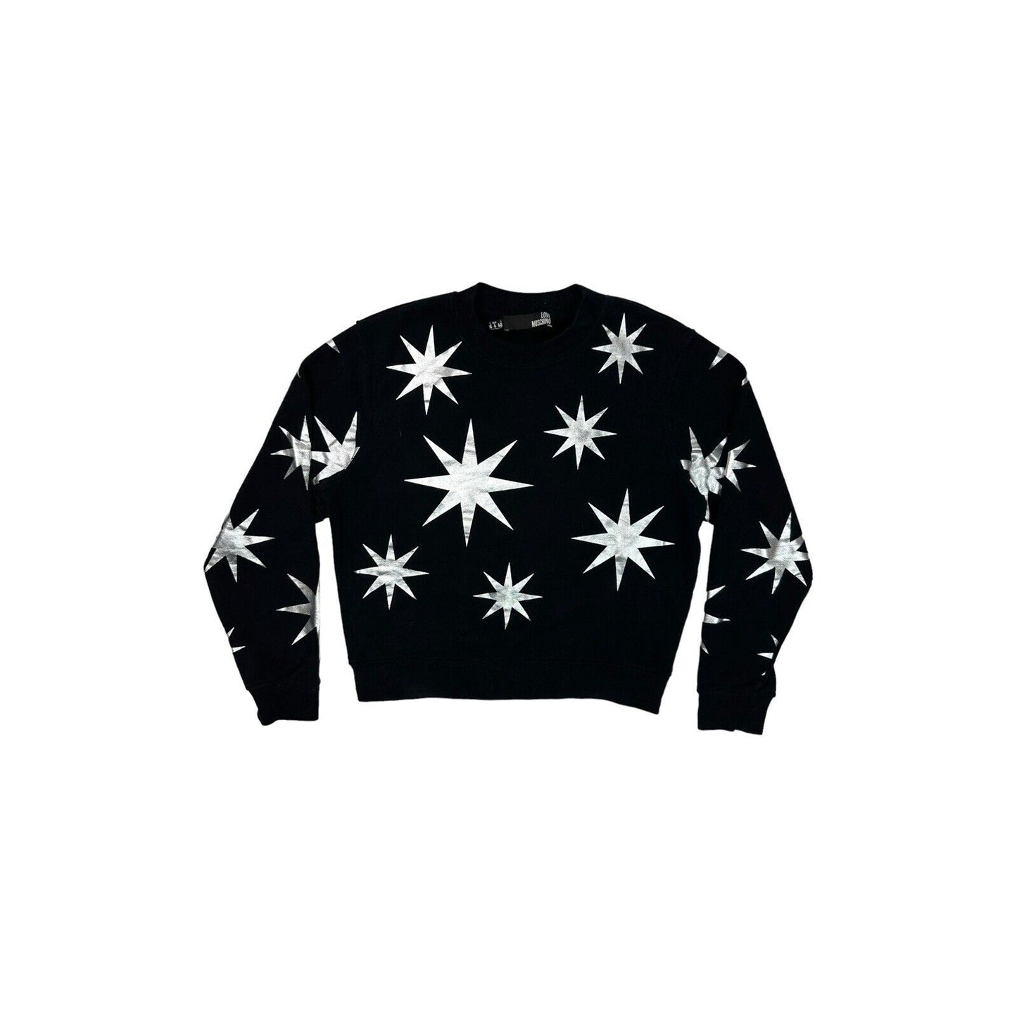 Love Moschino Crew Neck Star Jumper Black Womens Small UK8