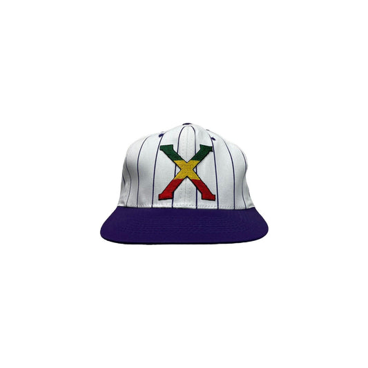 Vintage Malcolm X Pin Stripe Snapback Cap Embroidered Multicolour Adjustable Hat