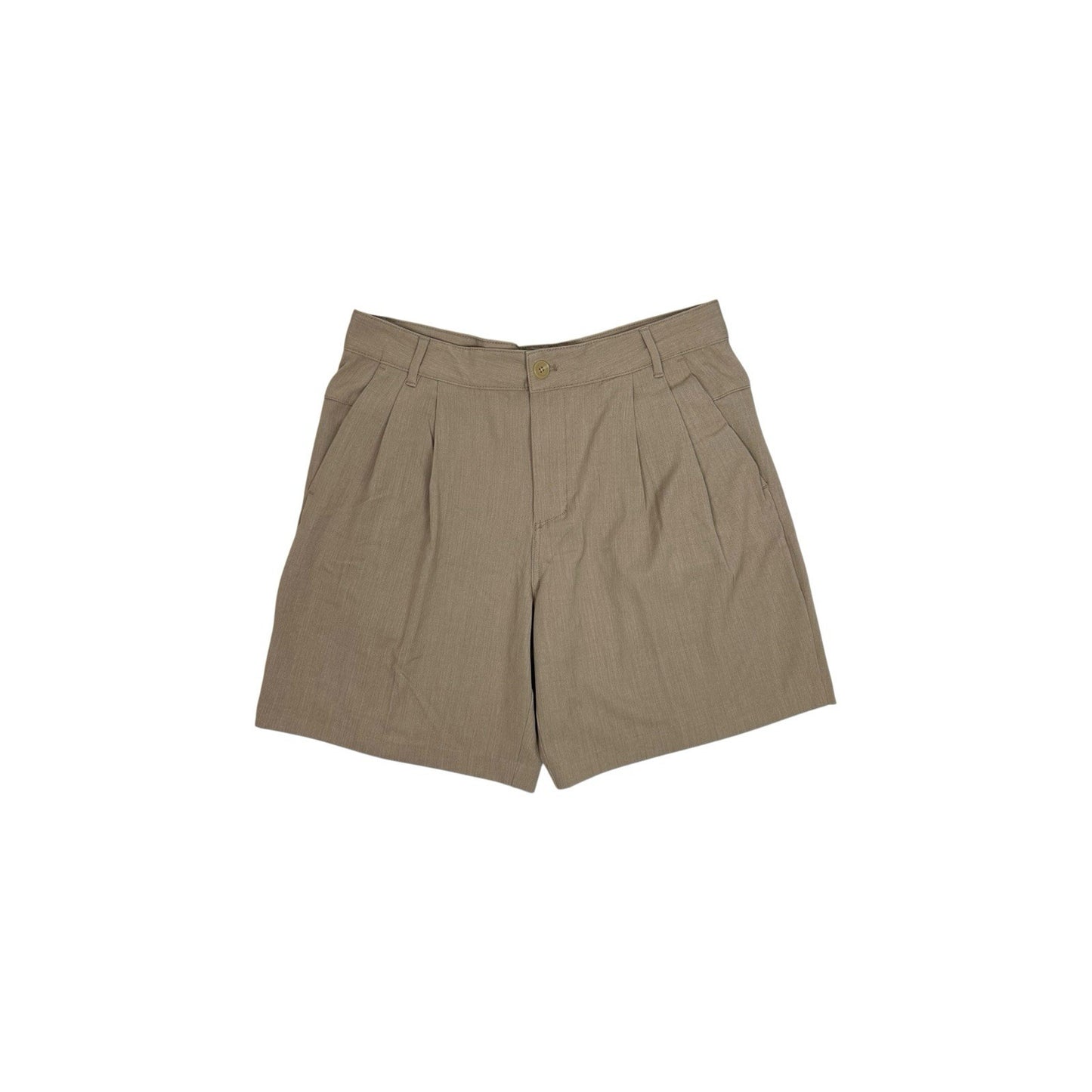 Zanerobe Pleat Flow Shorts Beige 34w Lightweight Embroidered Logo